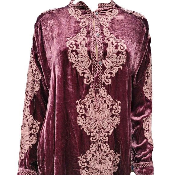 Johnny Was Siriki Velvet Blouse DARK GRAPE - P12620-8